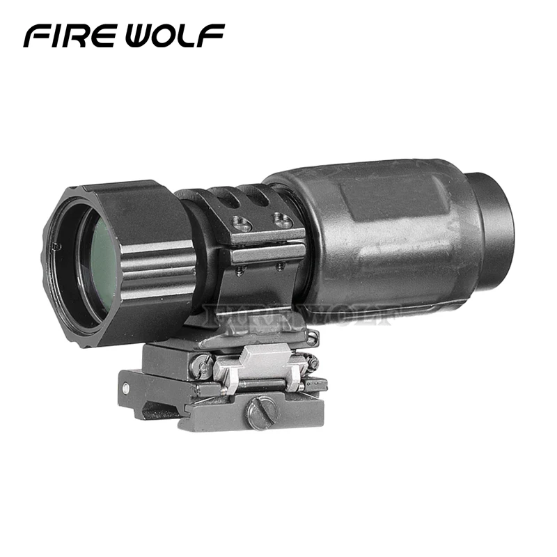 

5x Magnifier Quick Flip Scope Flip To Side Mount Fit For 20mm Weaver Mount Mira Airsoft Rifle Dot Sight Scope With Laser
