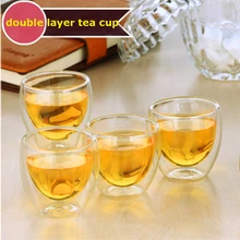 80/250/350/450 мл двухслойная чашка Chinease кунг-фу чай изоляция анти-горячий ручной прозрачный чай чашка для воды сока 1 шт S