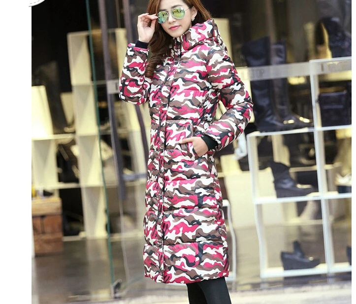 Европейская Последняя мода, Женское зимнее пальто, элегантное супер теплое пуховое пальто с капюшоном и принтом, однотонное длинное приталенное пальто больших размеров G2212
