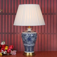 Винтаж Китайский спальня гостиная свадьба настольная лампа Цзиндэчжэнь фарфор Керамическая Настольная лампа искусства настольные лампы для девочек комнаты