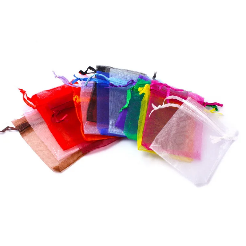 

80pcs/bag 13x18cm Random Mixed Colors Jewelry Packing Drawable Organza Bags Wedding Gift Bags Pouches