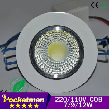 

5W 7w 9W 12w LED COB chip downlight Recessed LED Ceiling light Spot Light Lamp White/ warm white led lamp epistar Hot sell