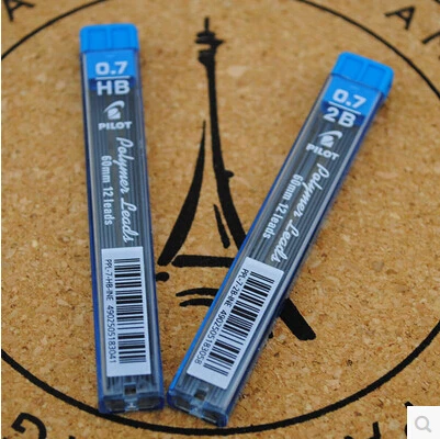 

6pcs(tubes)/lot anti-cracking 0.7mm HB/2B mechanical pencil leads premium polymer pencil refills Japan Pilot PPL-7