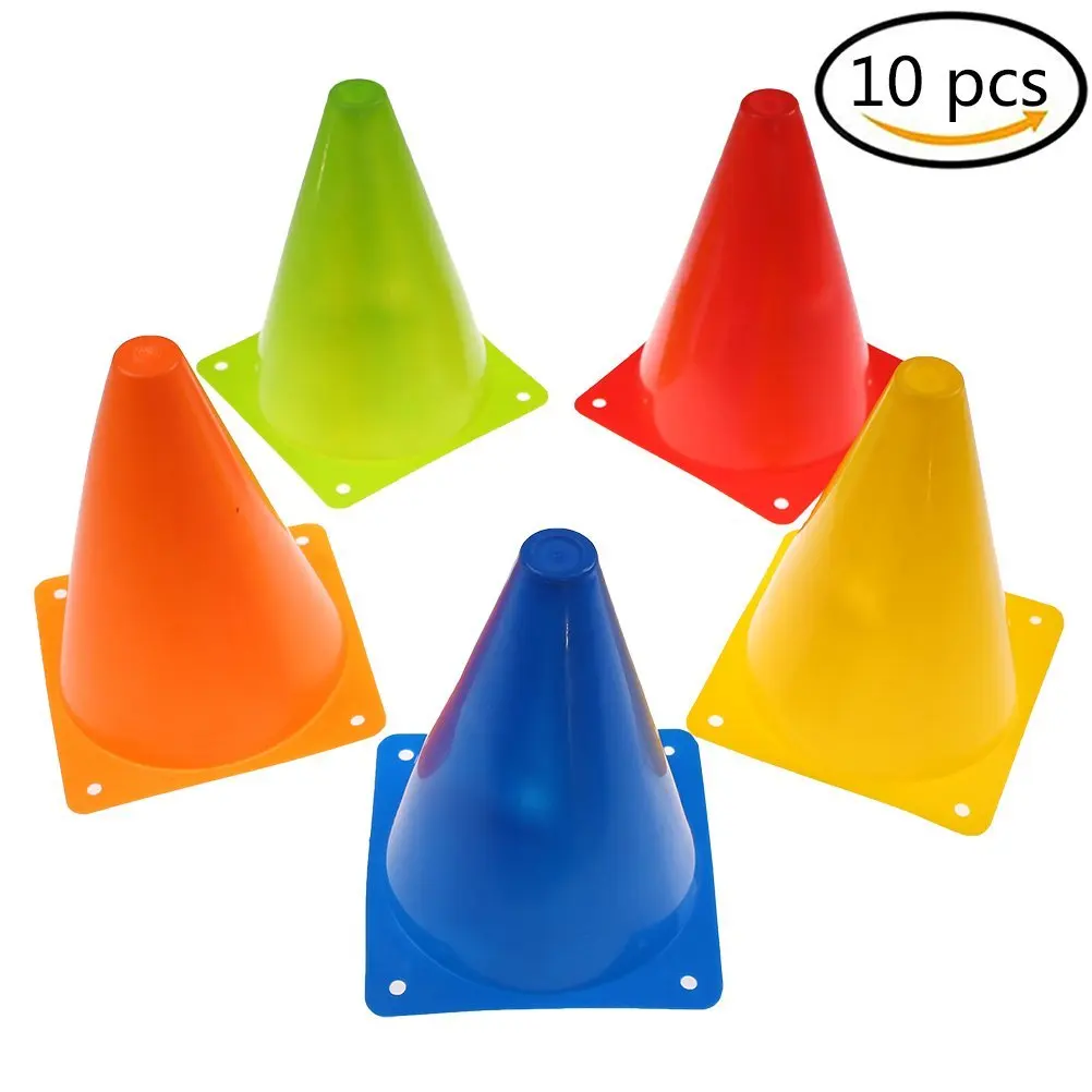Training Cones for Kid Adult Sports Set of 10 Training Traffic Cones 7 Inch Multipurpose Football Cones for Outdoor
