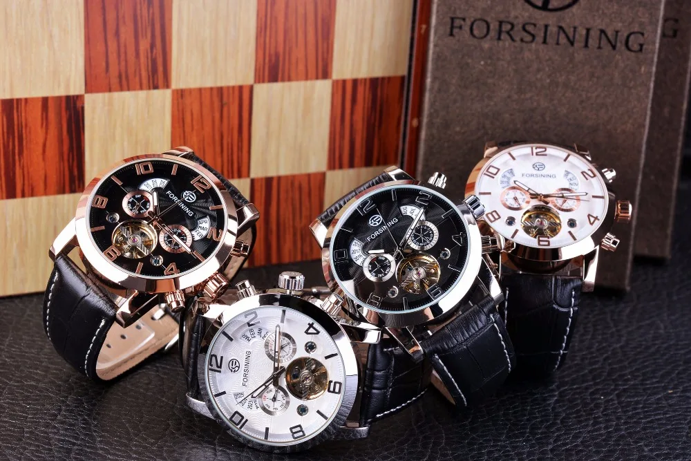 Forsining 5 Hands Tourbillion модный волнистый циферблат дизайн многофункциональный дисплей мужские часы лучший бренд класса люкс автоматические часы