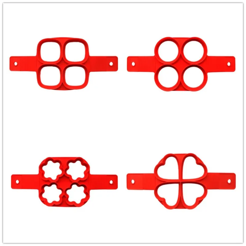 4 отверстия антипригарное силиконовые блинница кольцо жареное яйцо формы для блинов чайник для завтрака, для кухни блинчики легко флип заливная форма для блинов инструмент для яиц