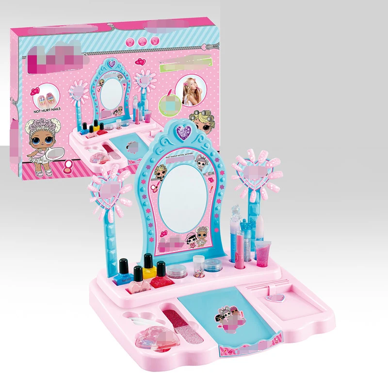 

Surprise doll Pretend Play Toys Children Makeup Set Hairdressing Make Up Kids Girls Simulation Toy Plastic Dressing Table Toy