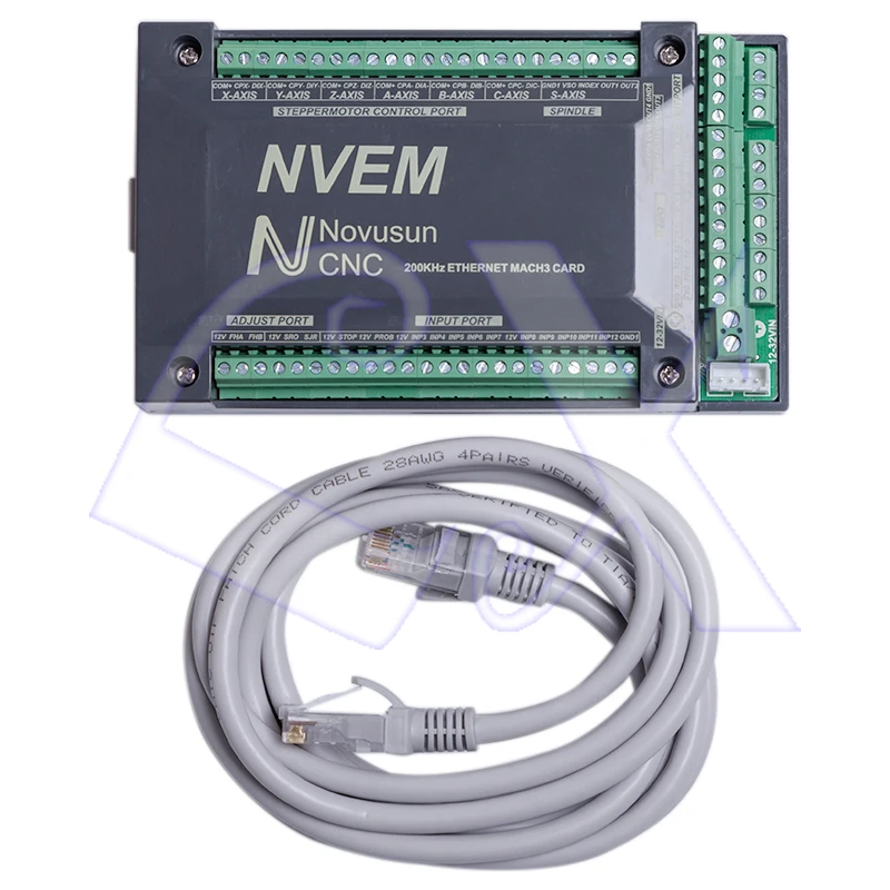 

Freeshipping NVEM V2.1 5 axis CNC Controller 200KHZ Ethernet MACH3 Motion Control Card support 5 axis stepper motor control