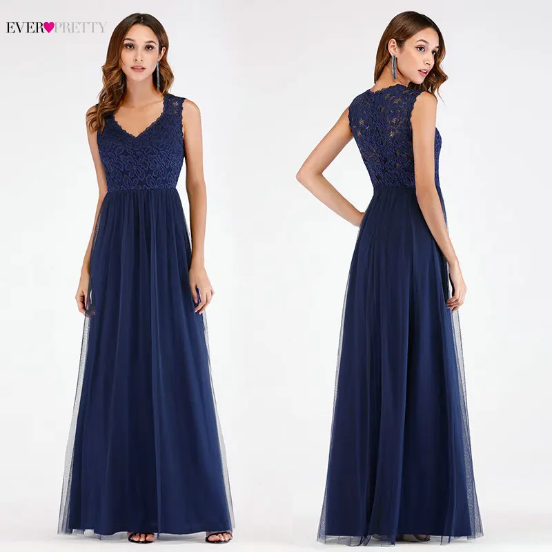 Evening Dresses Long 2019 Ever Pretty EP07509 Elegant A-line V-neck Tulle Sleeveless Lace Appliques Formal Evening Party Gowns Evening Dresses Long 2019 Ever Pretty EP07509 Elegant A-line V-neck Tulle Sleeveless Lace Appliques Formal Evening Party Gowns