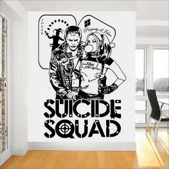 

Quotes Suicide Squad Wall Decal Harley Quinn & Joker DC Stickers For Kids Bedroom Vinyl Art Mural Task Force X Home Decor