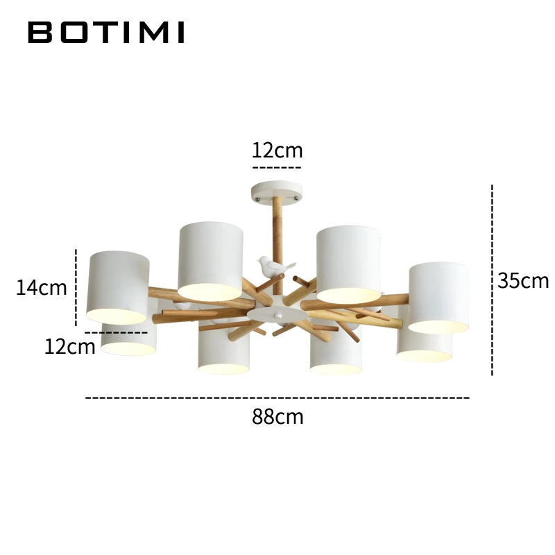 Скандинавская люстра с птицами BOTIMI 220 В металлический абажур для гостиной
