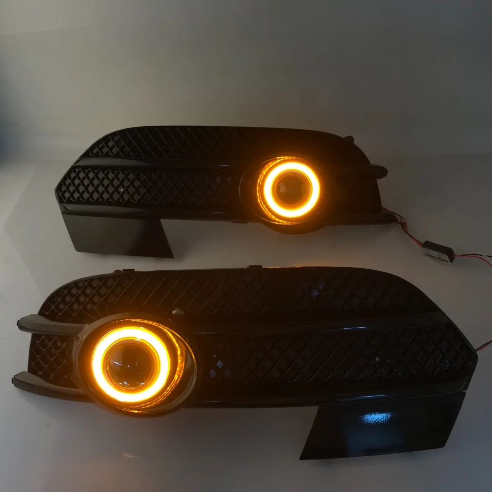 RQXR противотуманная фара вождение свет в сборе для Audi Q3 cob angel eye светодиодные дневные ходовые огни сигнал поворота