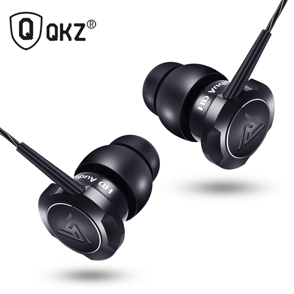 Оригинальные стереонаушники QKZ с микрофоном наушники вкладыши басами