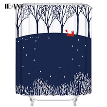 IBANO Shower Curtain Foxes Customized Bath Curtain Waterproof Polyester Fabric Shower Curtains For The Bathroom With 12pcs Hooks