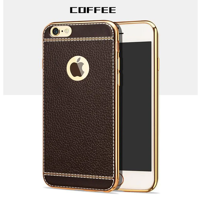 

Karribeca Luxury electroplated litchi PU case for iphone 6 S 6S Plus cover capa funda capinha coque kryty etui hoesje puzdra tok