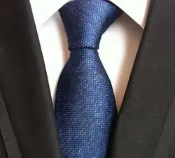 Модные Дизайн 8 см Галстук Классический Бизнес Blue Check Cravatas высокое качество нежный Для мужчин тканые Gravatas для Для мужчин