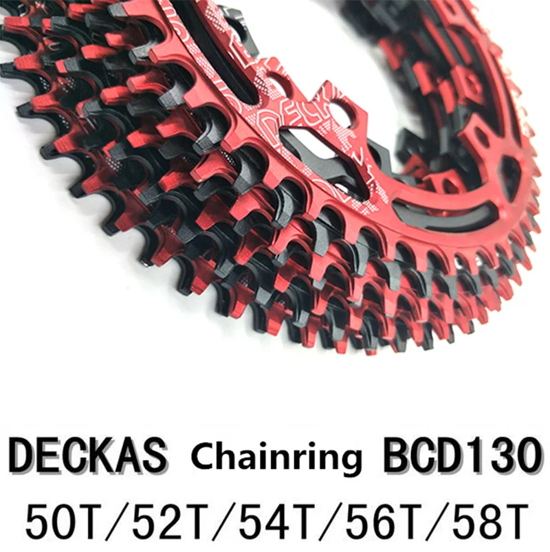 Deckas круглый 130BCD 50 T/52 T/54 T/56 T/58 T велосипедная цепь MTB велосипедная Звездочка шатунная пластина BCD 130 мм зубная пластина