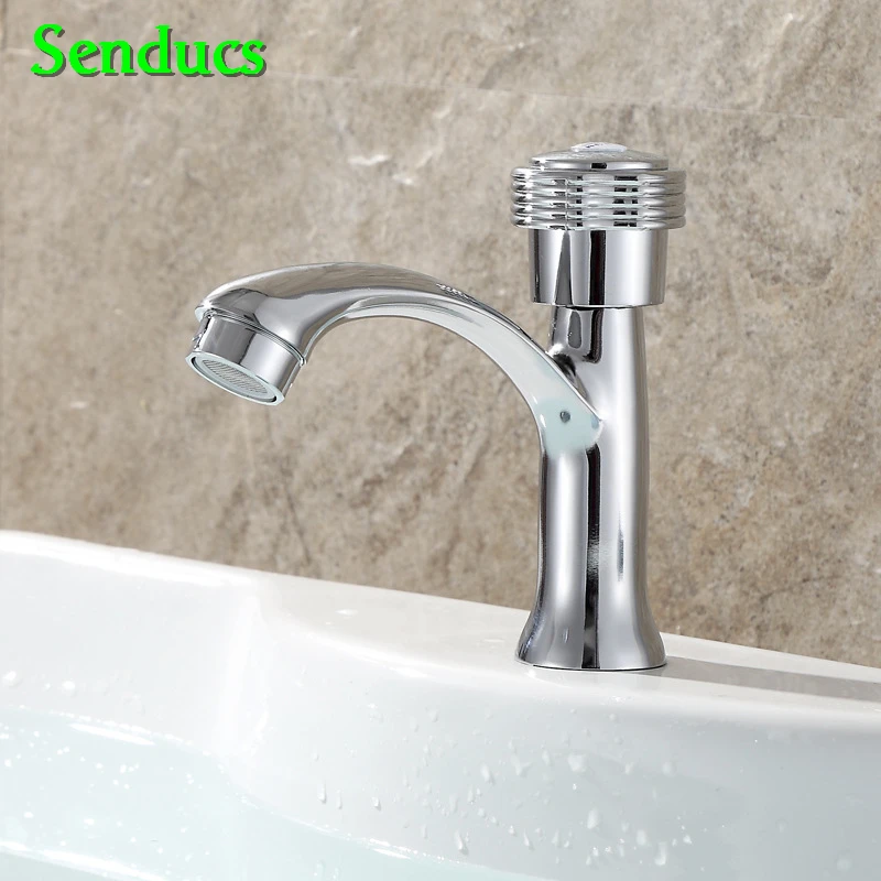 

Senducs Hot Selling Cold Basin Faucet Deck Mounted Single Cold Bathroom Basin Sink Faucet Fashion Home Cold Basin Faucet