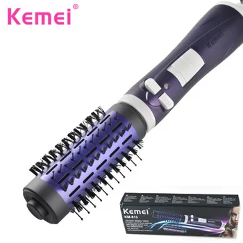 

KEMEI Rotating Hair Brush Dryer Comb Style Hair Dryer Anion Electric Automatic Curler Roller Brush Straightening Styling KM-813