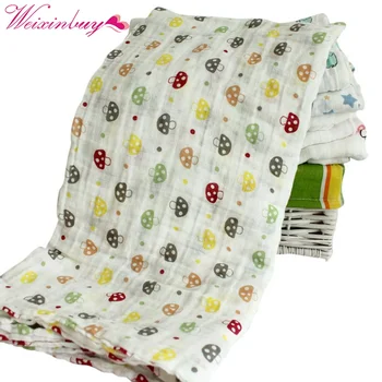 

Soft Winter Muslin Baby Newborn Infant Cartoon Cute Swaddling Blanket Cotton Autumn Warm Swaddle Towel 120x120cm