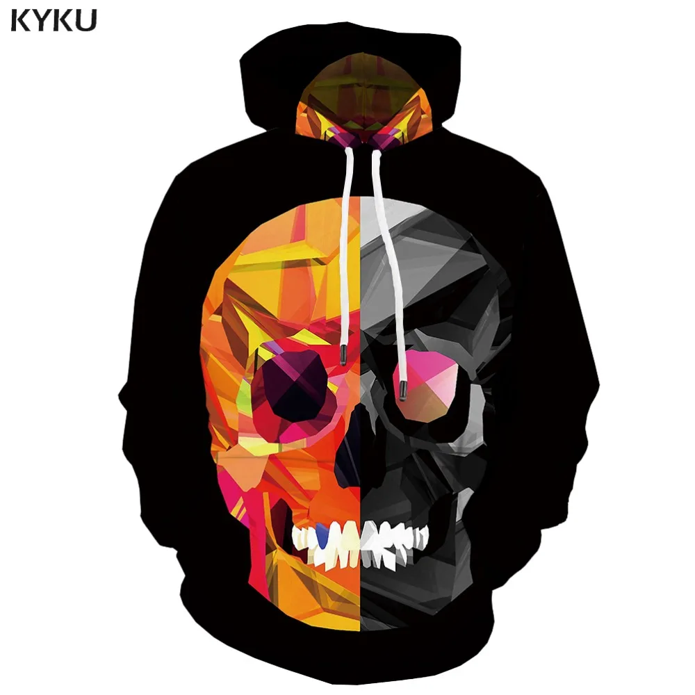 

3d Hoodies Skull Sweatshirts men Graffiti Hoodie Print Geometric Hoody Anime Colorful Hooded Casual Black Sweatshirt Printed