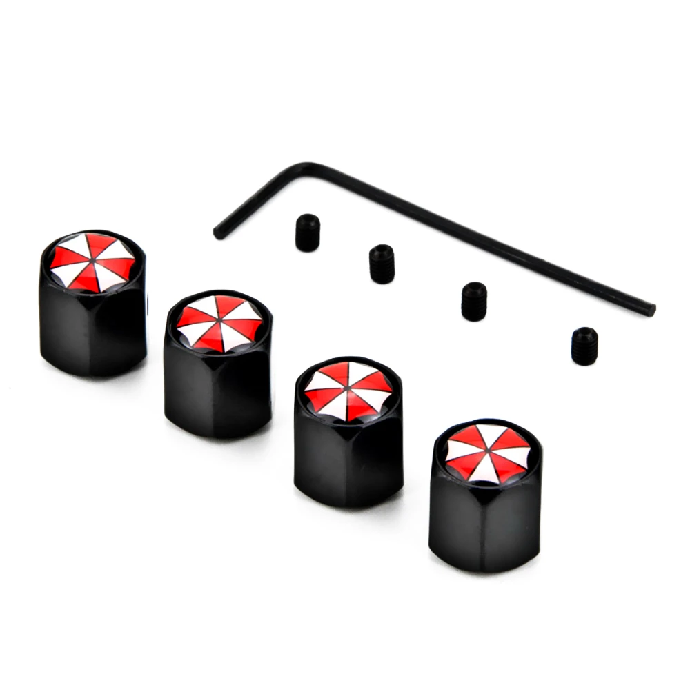 

4 Pcs Car Accessories Umbrella Corporation Anti-Theft Tire Valve Caps for Chevrolet Captiva Niva Aveolacetti Sonic Spark Cruz