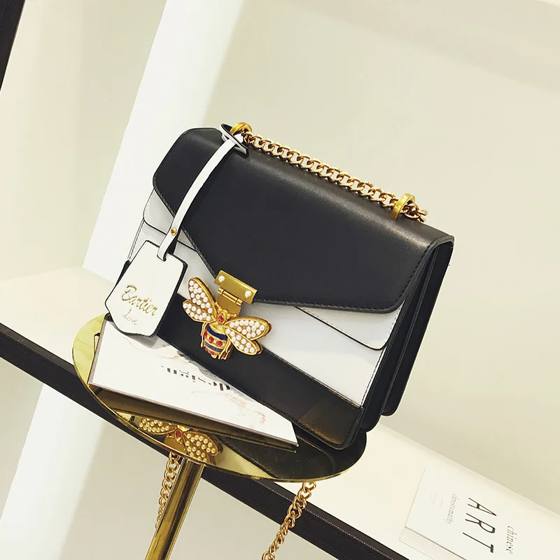 

Chao Xia New Handbag Female Insert Drill Bee Lock, Single Shoulder Slant Bag