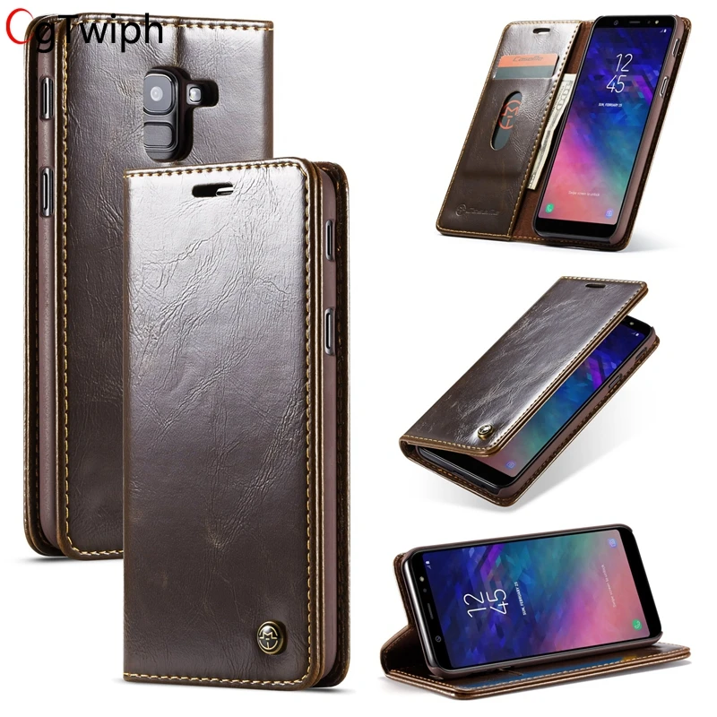 

Luxury Leather Wallet Flip Cover for Samsung Galaxy A6 A8 2018 for Xiaomi 8 Redmi 6 Note6 Pro Card Slots Stand Case for Sony XZ3