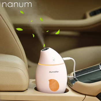 ミニ空気超音波加湿器usb充電ledナイトライトアロマエッセンシャルオイルアロマディフューザー用オフィス黒