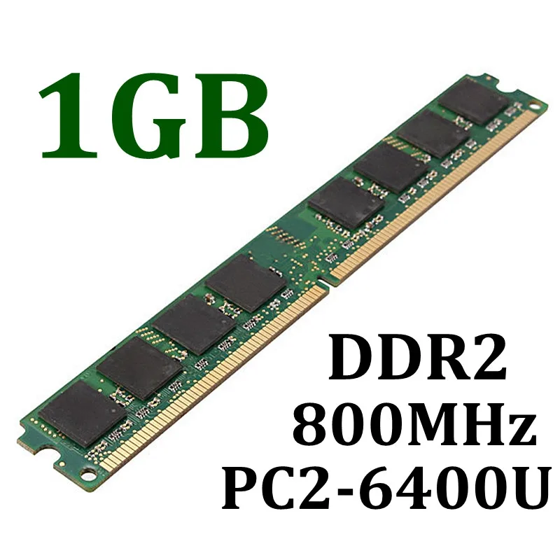 

DDR2 1GB RAM PC2-6400U 240Pins 800MHz Non-ECC Memory RAM Computer Desktop PC SDRAM DIMM System High Compatible