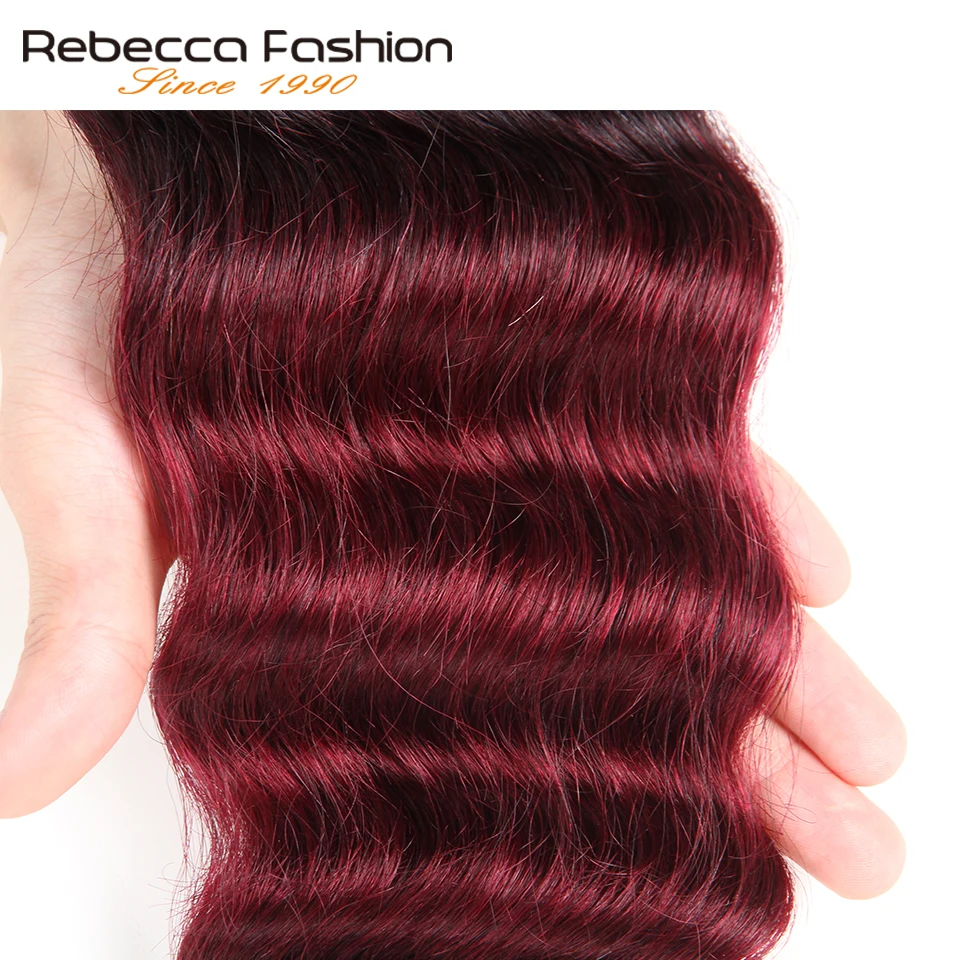 Rebecca Natural Hi глубокая волна человеческие волосы 1 комплект предложения бразильский нарвуал глубокая волна цветные волосы Реми# T1B/27# T1B/30# T1B/99J