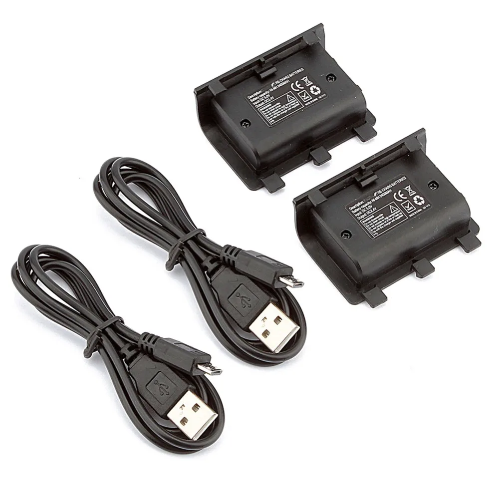 

Portable 2PCS 2400mAh Batteries Rechargeable Backup Battery Pack With USB Cable For XBOX ONE Controller Charging Kit