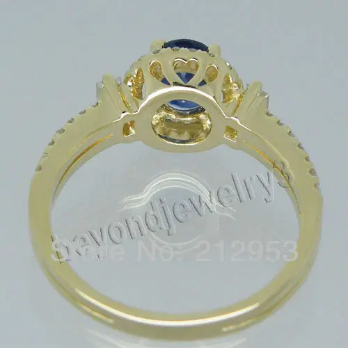 Кольцо с сапфиром из желтого золота 14 карат 5 х7 мм|fine jewelry|gemstone jewelrygenuine gemstone jewelry |