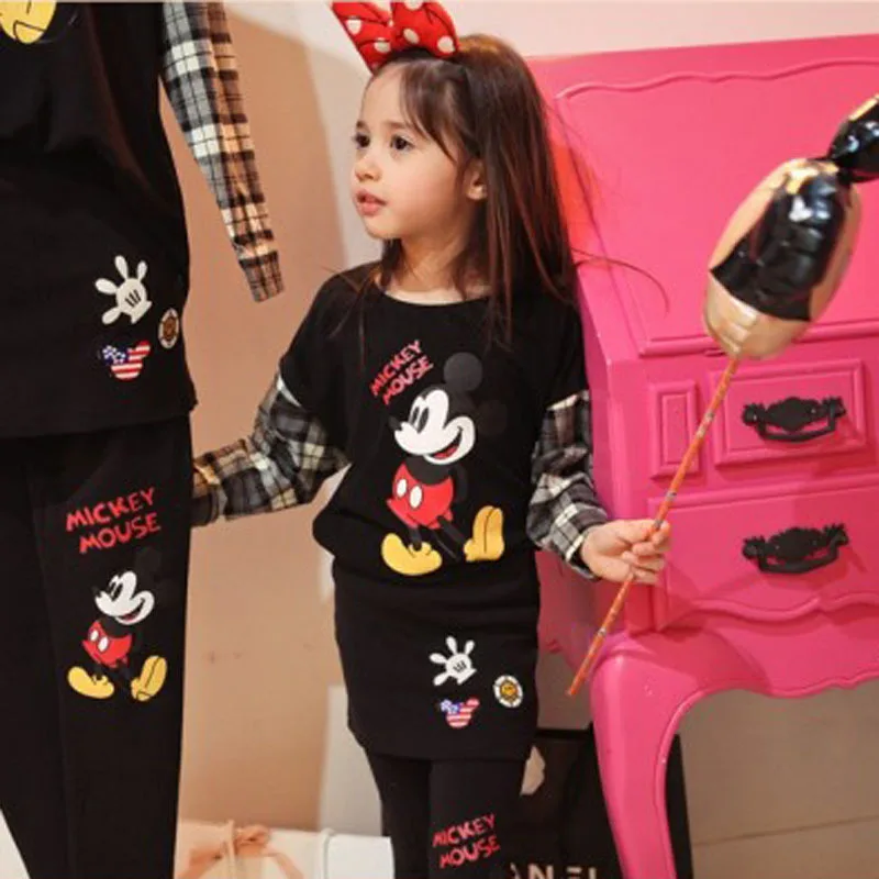 Kids Boys Girls Mickey Mouse Long Sleeve T-Shirt Cartoon Blouse Tops Shirt Tee