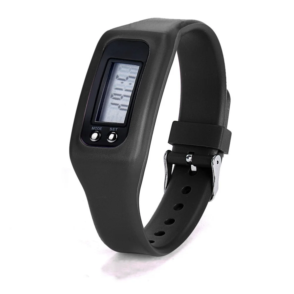 

Children Silicone Digital LCD Pedometer Distance Calories Counter Sport Watch