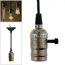 110-250 В Ретро винтовой алюминиевый держатель лампы потолочный светильник с проводом и переключателем для винтовых ламп