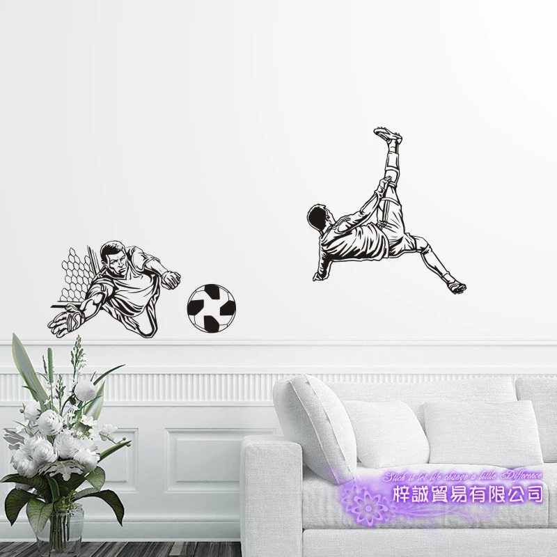 DCTAL Football Player Sticker Football Game Soccer Decal Helmets Kids Room Posters Vinyl Wall Decals F1