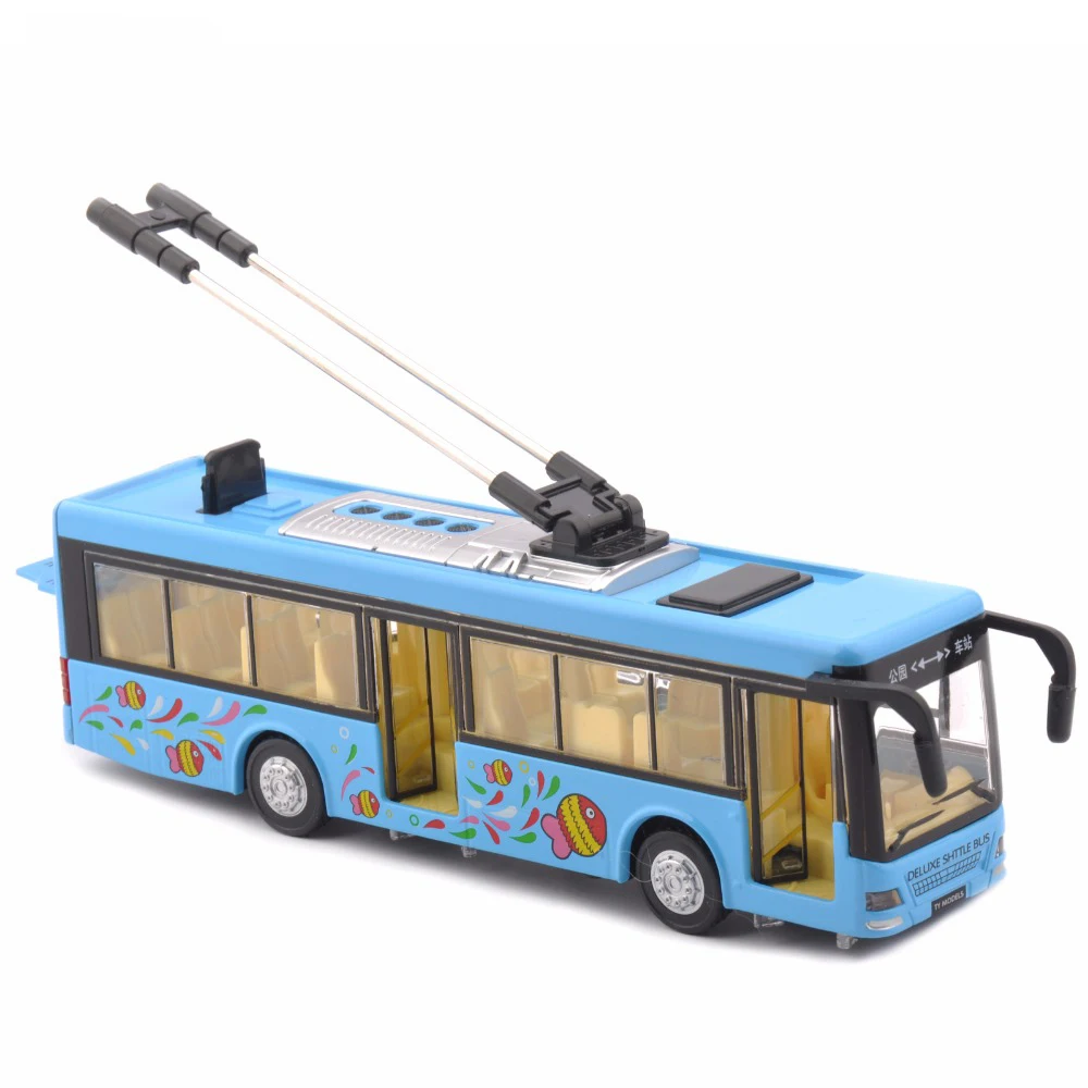 Buy Kids Toys Alloy Sightseeing Bus Model 1/32 Trolley