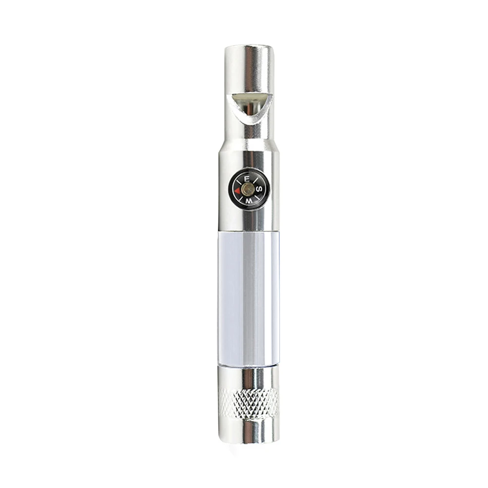 

3in1 Tool Portable Flashlight Practical Camping Keychain Whistle Battery Operated Outdoor Hanging Aluminium Alloy Survival