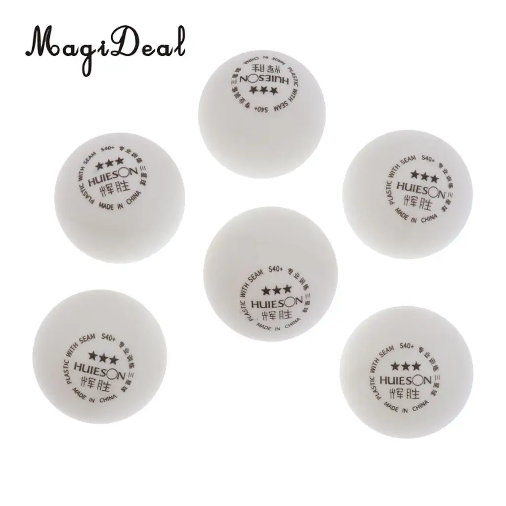 MagiDeal 6 Pieces 3-Star 40+mm Table Tennis Balls for Advanced Training / Competition