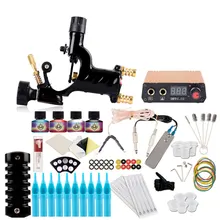 Полный набор тату-машинки, один ротационный тату-пистолет, 4 шт., бесчеловеческие чернила, источник питания, набор для боди-арта, Перманентный макияж, набор для татуировки