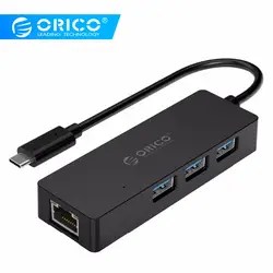 ORICO Тип C концентратор USB C до USB3.0 RJ45 гигабитная сетевая карта lan-адаптер с usb-разъемом Ethernet док-станции для Macbook Windows samsung