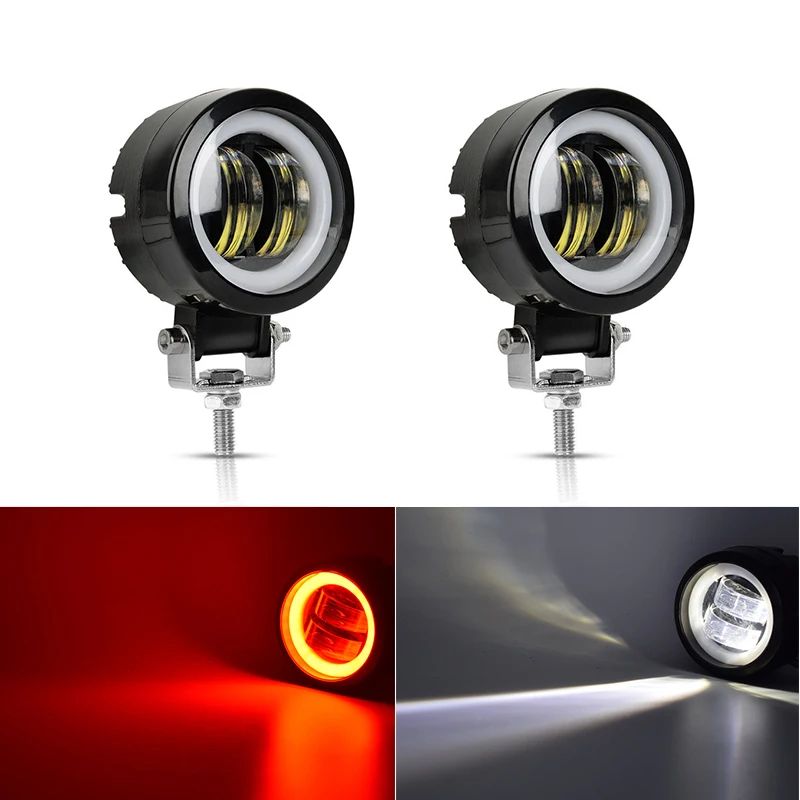 

1 Or 2PCS 3"inch 20W Off Road Work Light Round Spot Driving Fog Lamp Led Angel Eyes Light Bar for Motorcycle Offroad Car Boat