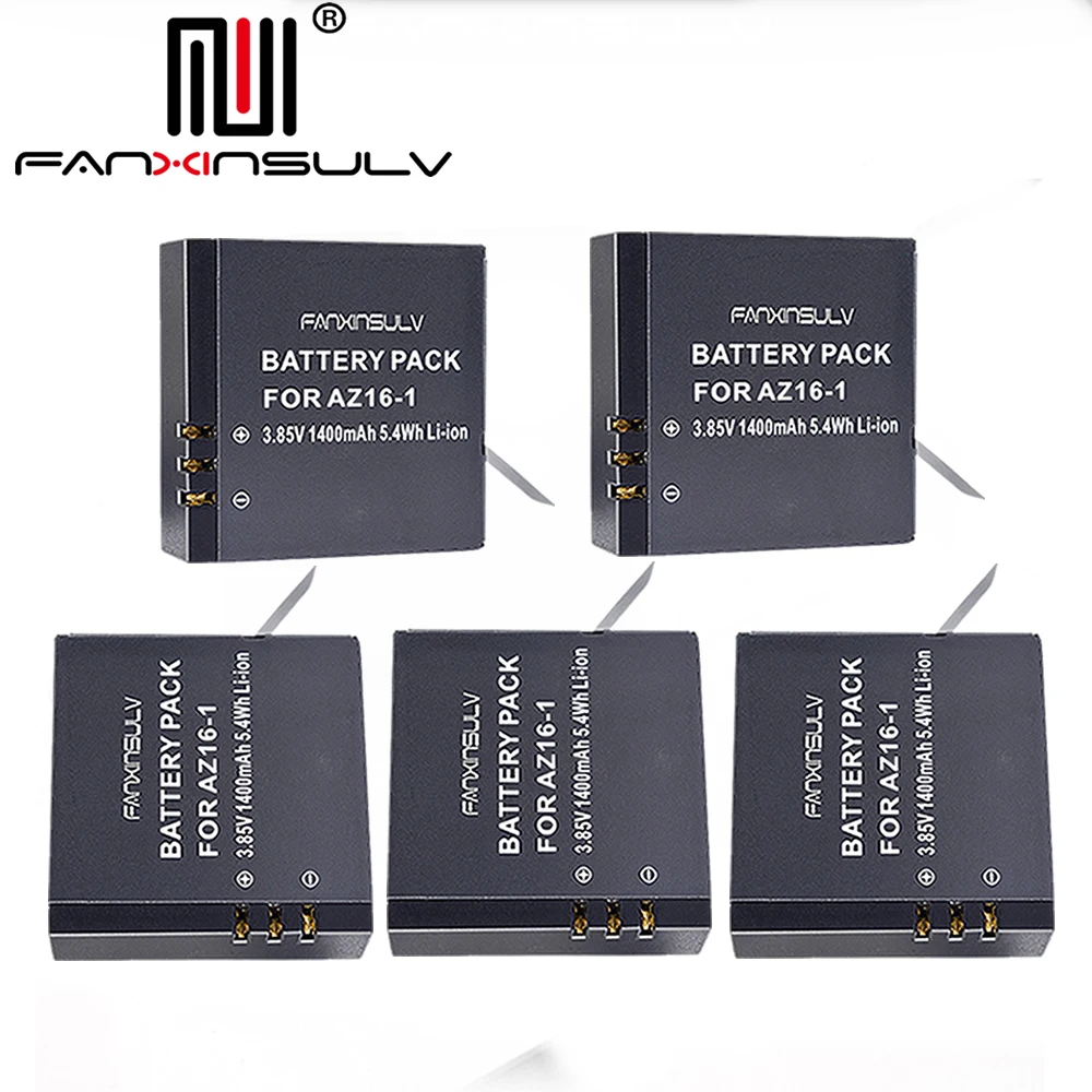 

5 x AZ16 1 Battery AZ16-1 + 5 x battery box For Xiaomi Yi 2 4K Battery Yi 4K+ Yi 360 VR Original Xiao Mi Yi Lite Action Cameras