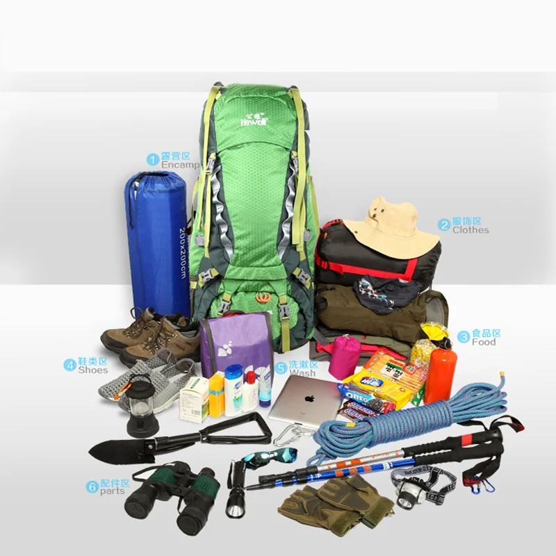 Рюкзак Hewolf 65L для кемпинга походов альпинизма нейлона высокой плотности|outdoor