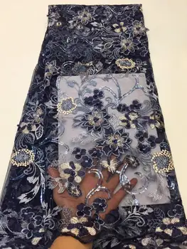 

fashionable tulle embroidery french net lace fabric Sophia-11.2908 with beads for party dress