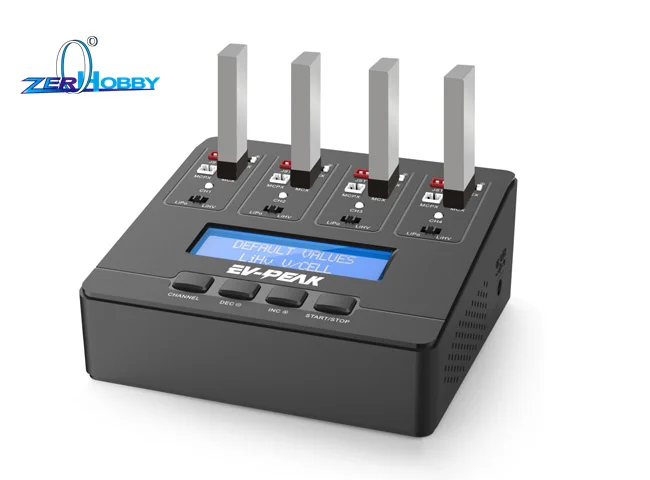 EV-PEAK E6 AC Input 100-240V 4.35W / 1A x 4 1s Li-Ion LiHV Battery Balance Charger