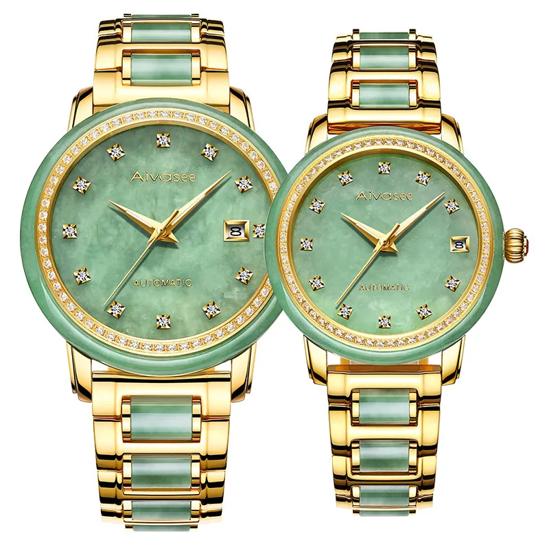 

Jadeite Watch Factory sells men's and women's full-automatic mechanical watches with diamond-inlaid calendar flywheel