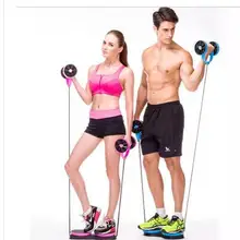 Двойной Тренажер для мышц, колесо для пресса, силовое колесо, Ab ролик для тренажерного зала, рука, талия, тренировка ног, фитнес-упражнения