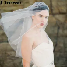 Короткие один Слои без Расчёски и гребни для волос мягкой чистой фаты bohimian свадебный головной убор